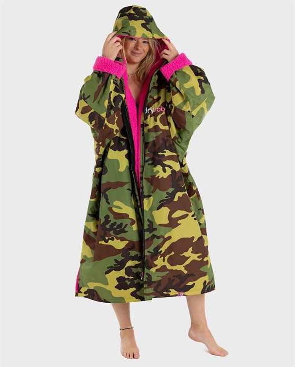 Dryrobe Advance Long Sleeve - Camo/Pink